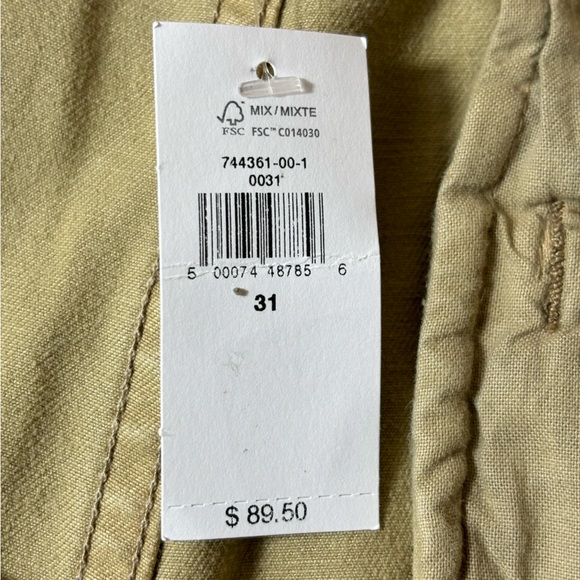 Banana Republic Cargo Shorts Adjustable Waist Buckles Snap Pockets Tan Size 31 - Picture 10 of 15